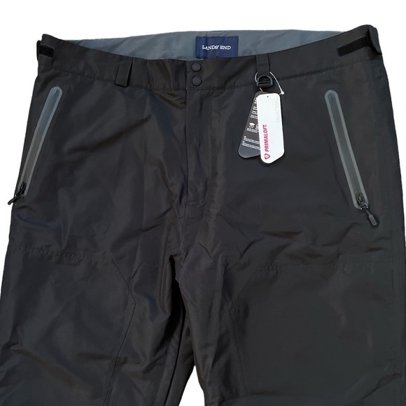 NEW Lands’‎ End Men’s Primaloft Insulated Waterproof Black Snow Pants Sz.… - Picture 4 of 16